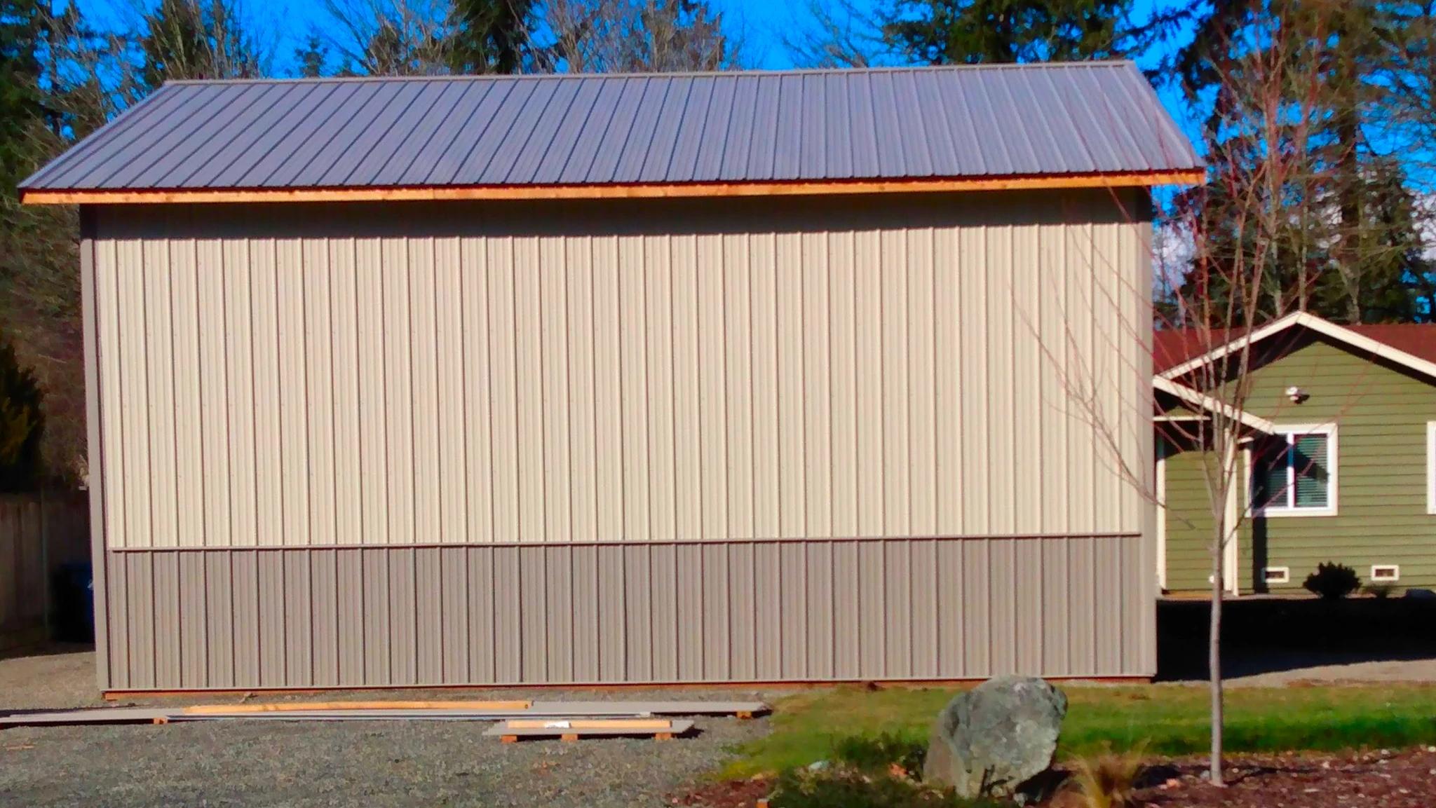 Custom 24'x36' Metal Garage & Workshop in Auburn, WA - Photo