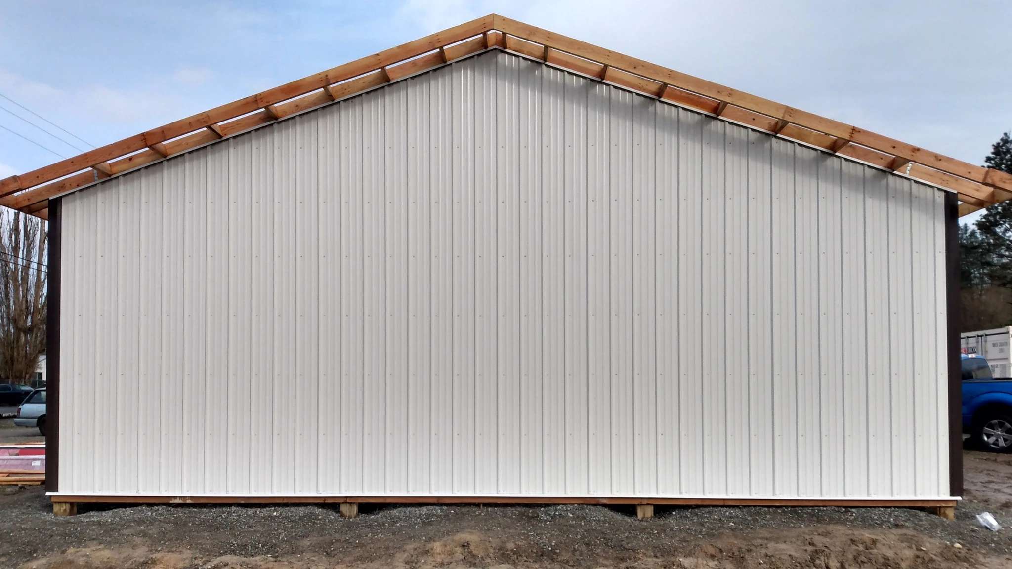 Gable End with Siding Started