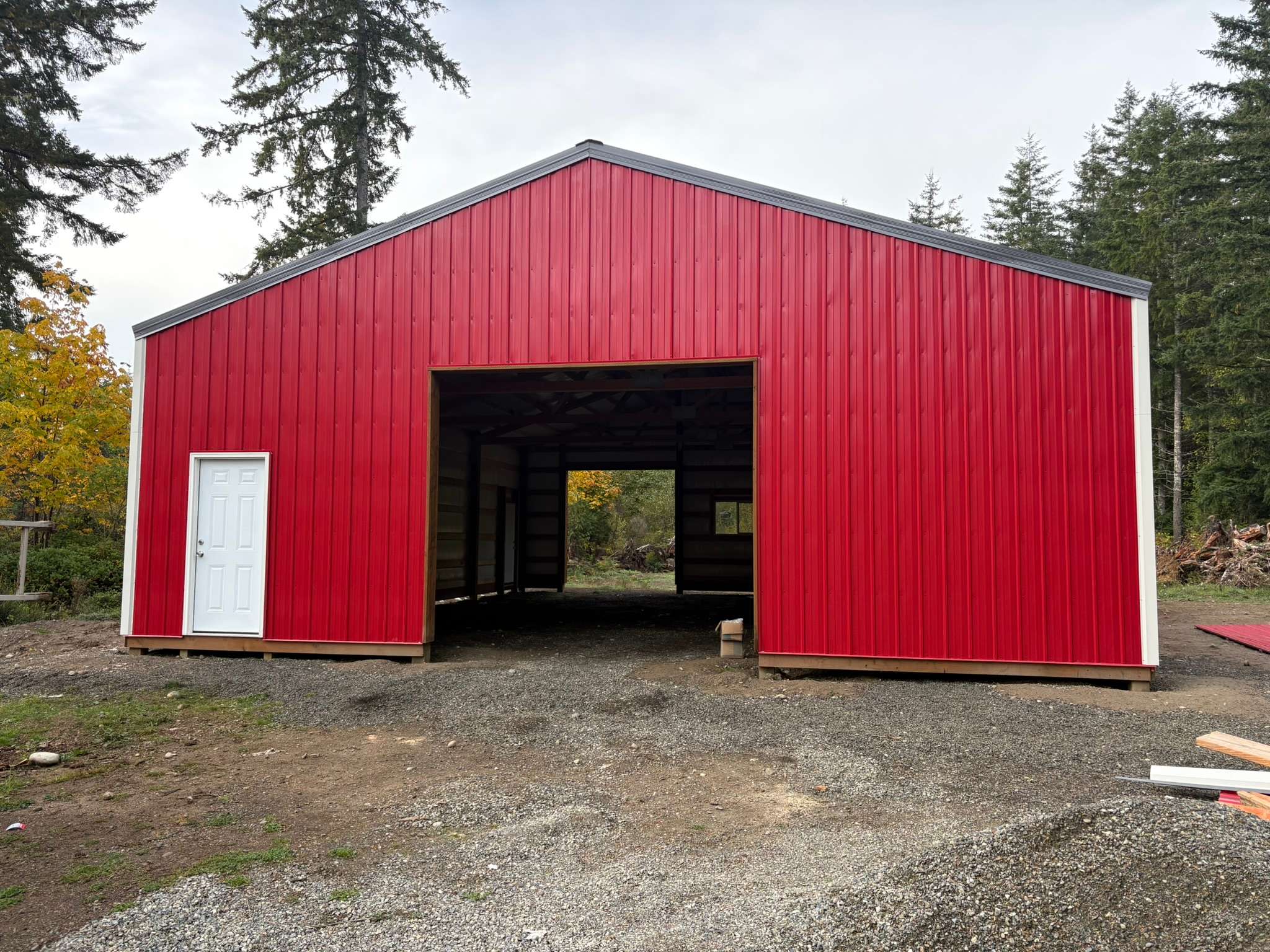 Grapeview 36x48 Insulated Shop | Barn-Red Metal Building - Featured photo