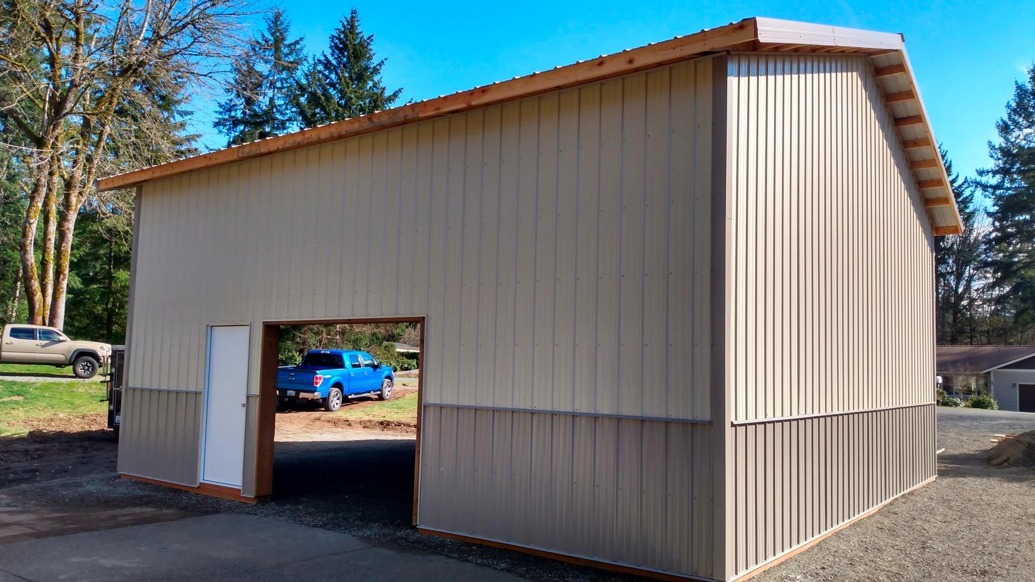 Custom 24'x36' Metal Garage & Workshop in Auburn, WA - Photo