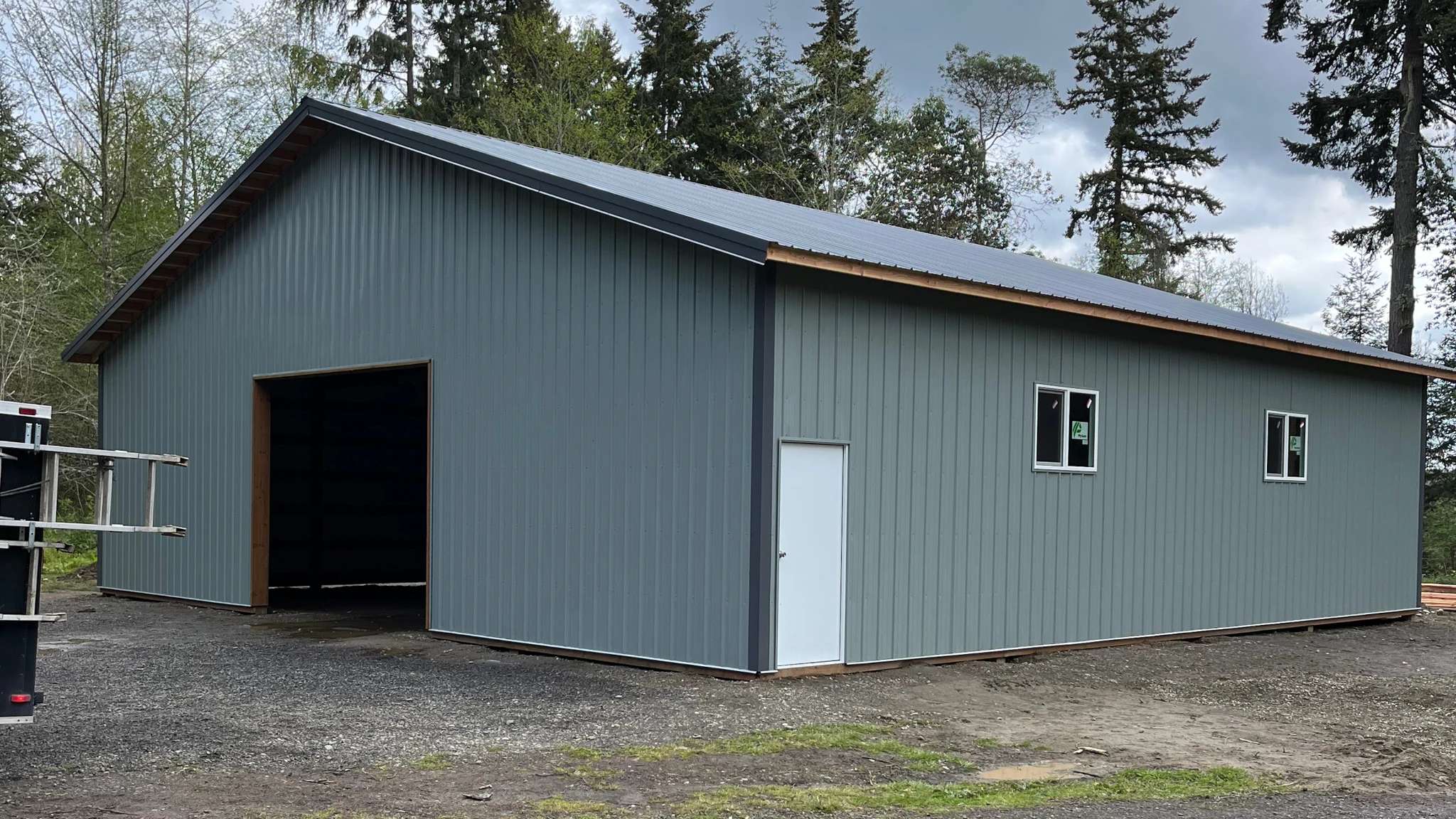 Port Orchard, WA - Premium 40'x48' Metal Building | Charcoal & Ash Grey Commercial Structure