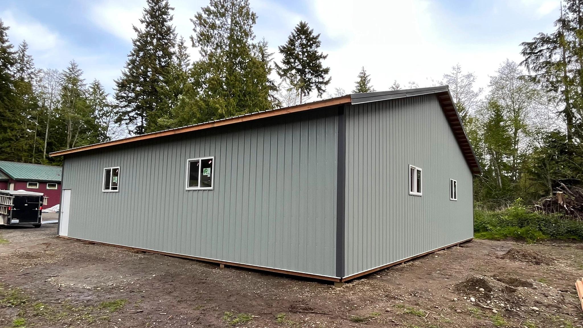 Port Orchard, WA - Premium 40'x48' Metal Building | Charcoal & Ash Grey Commercial Structure - Photo
