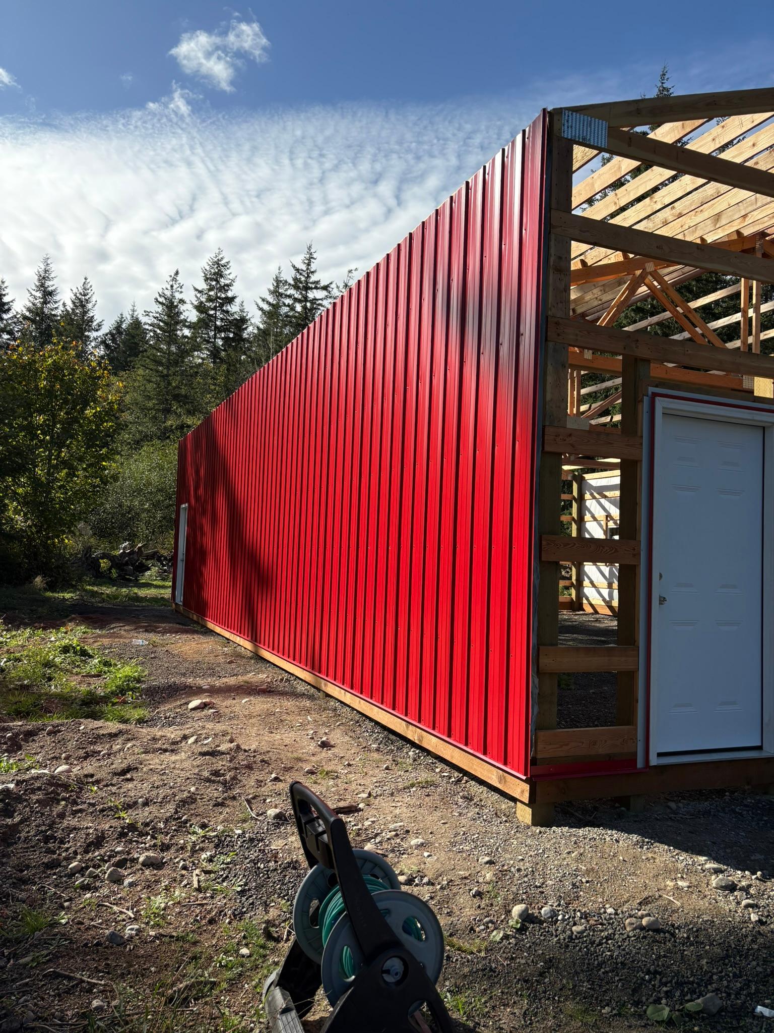 Fully Insulated 36x48 Red Metal Shop | Grapeview, Washington - Photo